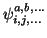 $\psi_{i,j,\ldots}^{a,b,\ldots}$