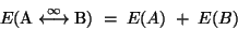 \begin{displaymath}
E(\mbox{A}\stackrel{\infty}{\longleftrightarrow}\mbox{B}) \;=\; E(A) \;+\; E(B)
\end{displaymath}