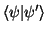 $\displaystyle \langle\psi\vert\psi'\rangle$