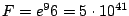 $F = e^96 = 5\cdot10^{41}$