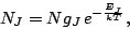 \begin{displaymath}
N_J = N g_J\, e^{-\frac{E_J}{k T}},
\end{displaymath}