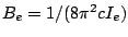 ${B_e}=1/(8\pi^2 c I_e)$