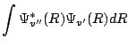 $\displaystyle \int \Psi^*_{v''}(R)\Psi_{v'}(R) dR$